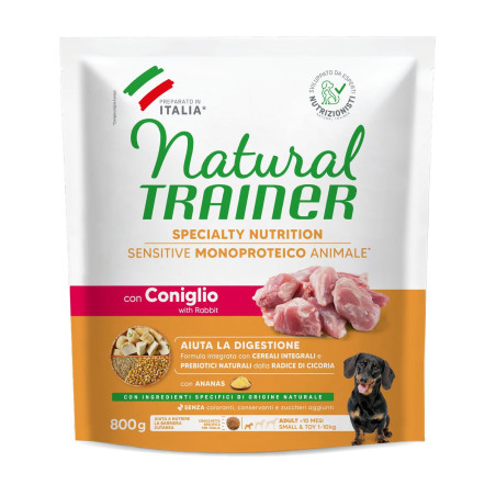 Natural Trainer Sensitive Dog No Gluten Adult Mini Coniglio 800g